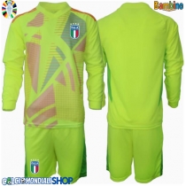 Maglie da calcio Italia Portiere Prima Maglia Bambino Europei 2024 Manica Lunga (+ Pantaloni corti)